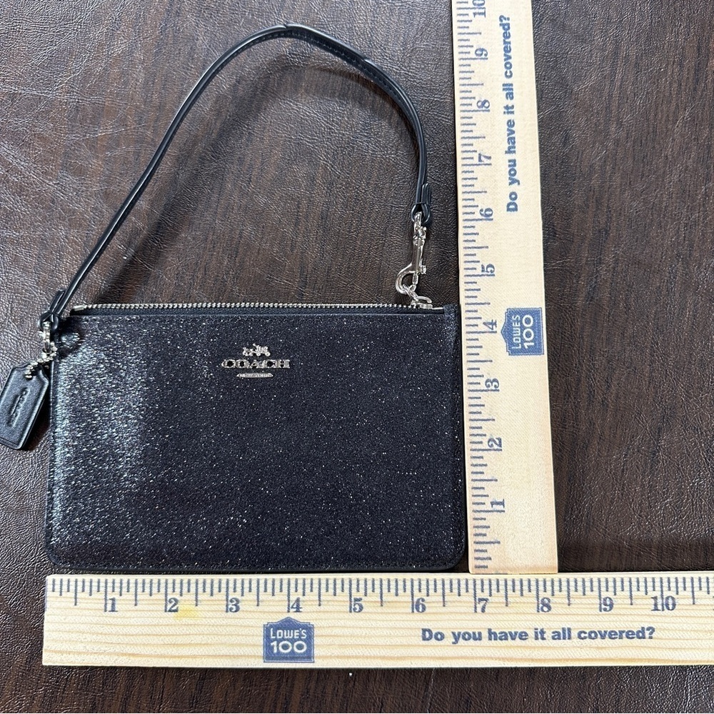 VTG Coach Glitter Black Wristlet with Silver Hardware - Picture 4 of 7